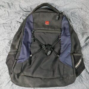 Swiss Gear Black/ Blue Heavy Duty Men's Computer/ Laptop/ Travel Backpack